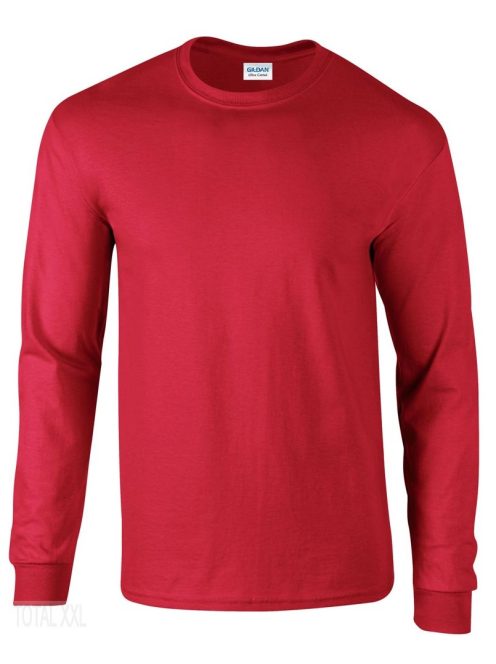 Hosszú ujjú vékony póló egyszínű piros
