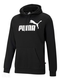 PUMA kapucnis belebújós pulóver vastag fekete pamut