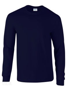 Hosszú ujjú vékony póló egyszínű sötétkék