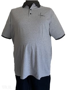 Rövid ujjú póló galléros melírszürke Hope