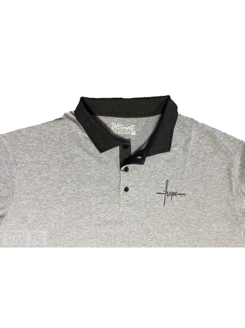 Rövid ujjú póló galléros melírszürke Hope