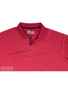 Rövid ujjú póló galléros zsebes piros
