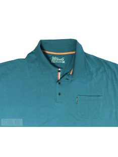 Rövid ujjú póló galléros zsebes türkizzöld