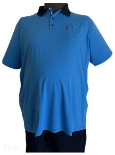 Rövid ujjú póló galléros zsebes olaszkék