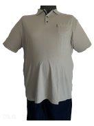 Rövid ujjú póló galléros zsebes drapp