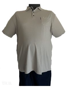 Rövid ujjú póló galléros zsebes drapp