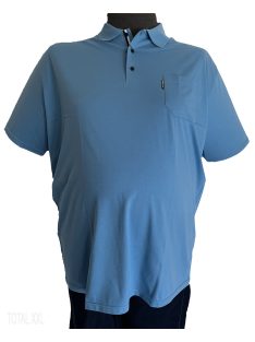 Rövid ujjú póló galléros zsebes világoskék