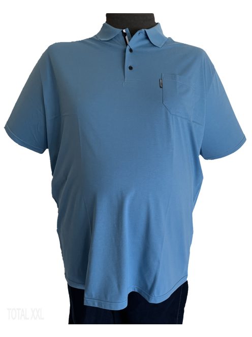 Rövid ujjú póló galléros zsebes világoskék