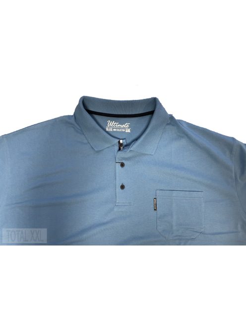 Rövid ujjú póló galléros zsebes világoskék