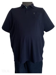 Rövid ujjú póló galléros zsebes sötétkék