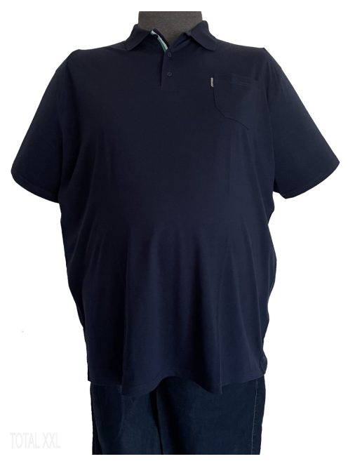 Rövid ujjú póló galléros zsebes sötétkék